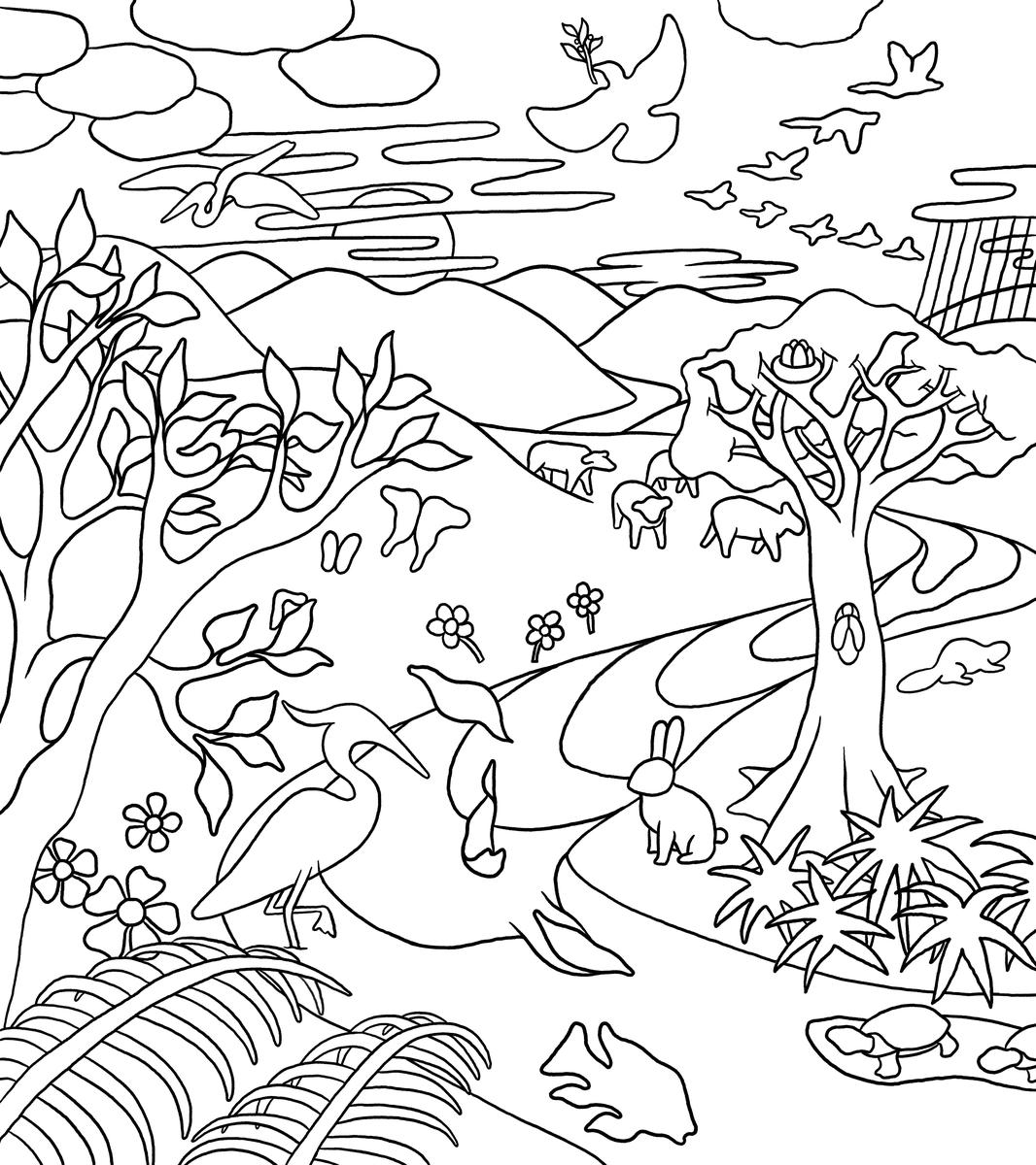 The design for a stained glass window in a chapel meditation space