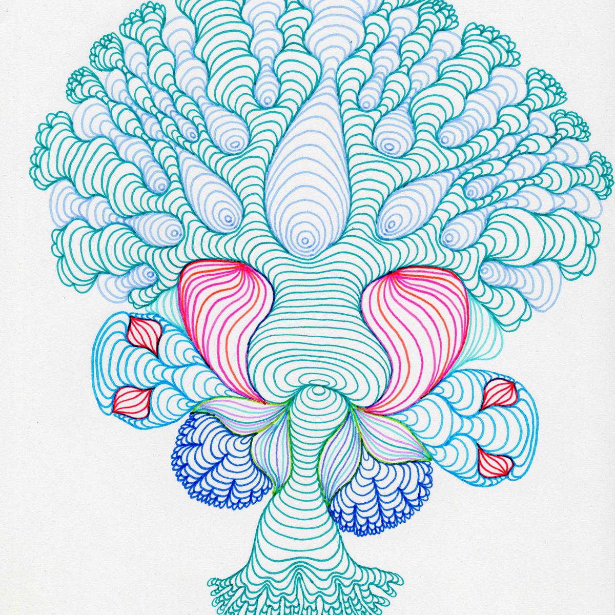 A drawing of a vibrational being, by Sebastian